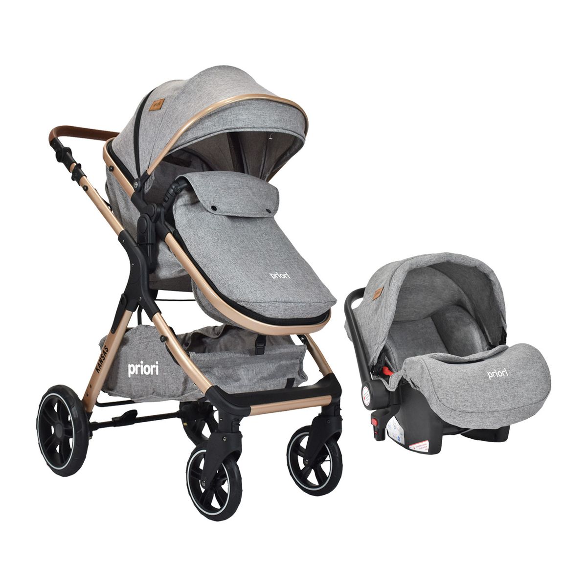 PRIORI - Coche bebe Kansas Priori 4en1 Gris
