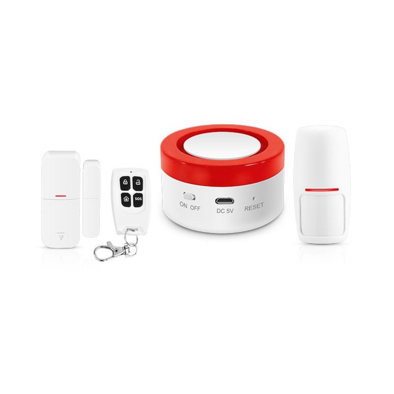 GENERICO - Kit Alarma Seguridad Wifi 2 Sensores + Sirena