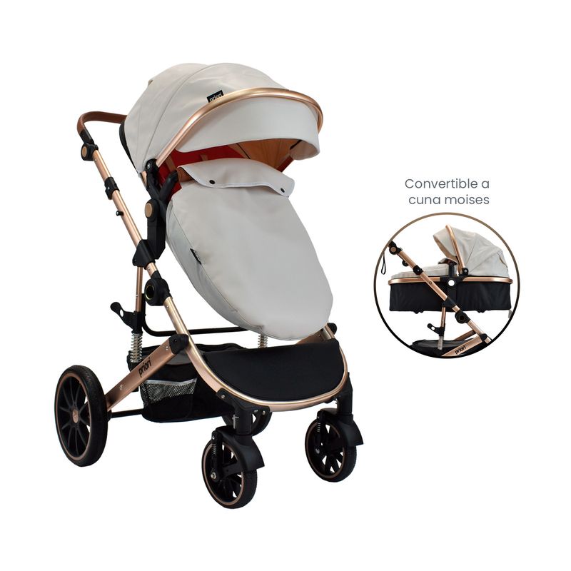 PRIORI - Coche Bebé Moises Milo Priori Blanco rosa