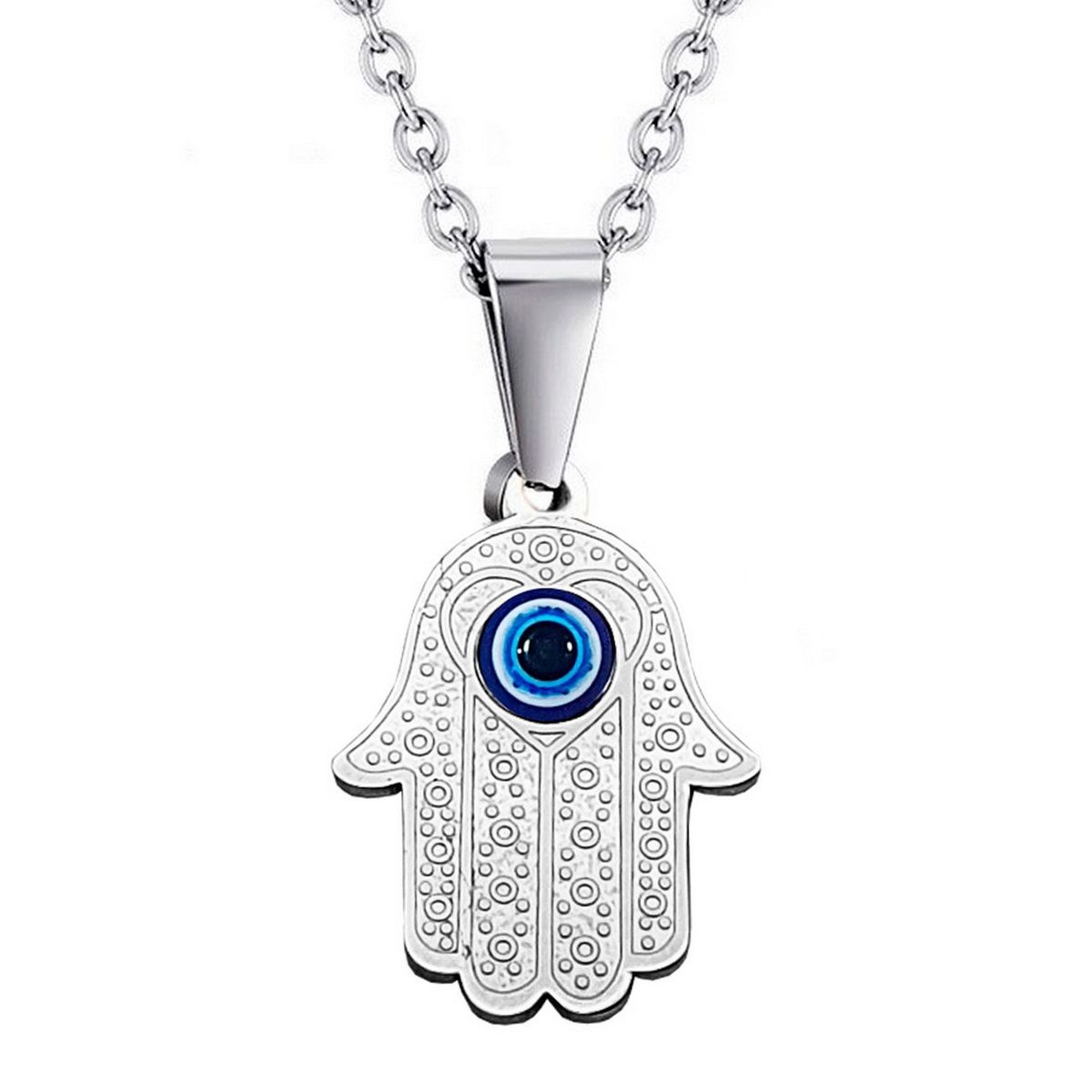 DAYOSHOP - Collar Mano Jamsa Fatima Ojo Turco Acero Inoxidable Estuche_.