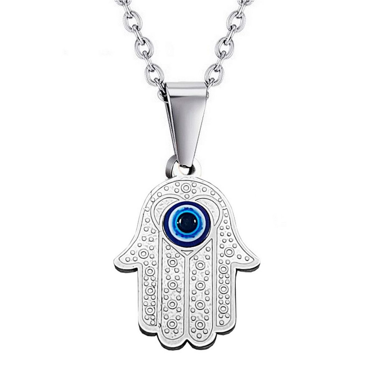 DAYOSHOP - Collar Mano Jamsa Fatima Ojo Turco Acero Inoxidable Estuche_.