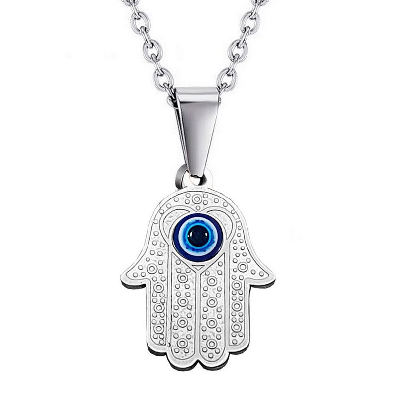 DAYOSHOP - Collar Mano Jamsa Fatima Ojo Turco Acero Inoxidable Estuche_.