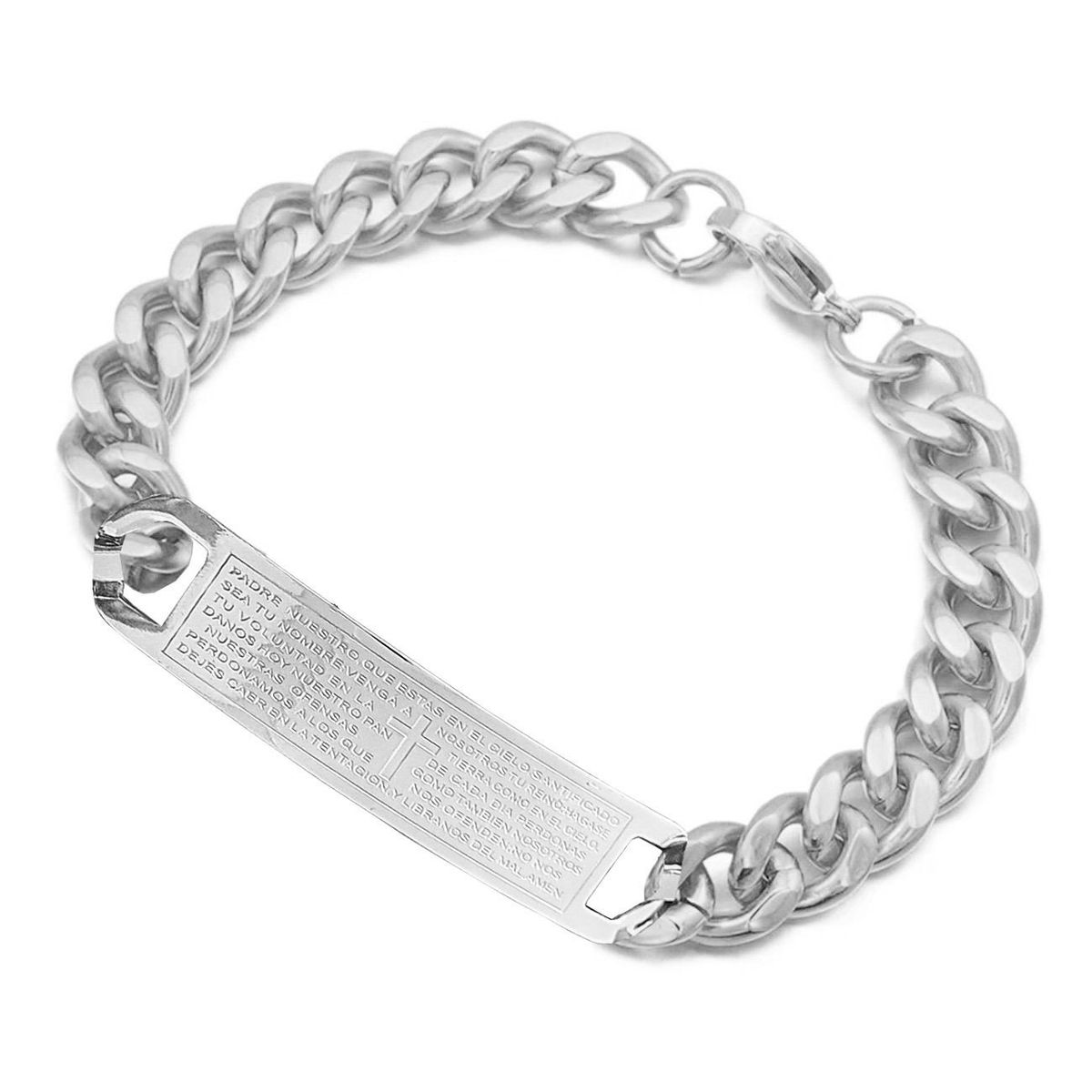 DAYOSHOP - Pulsera Padre Nuestro Acero Hombre Gruesa  Estuche_.