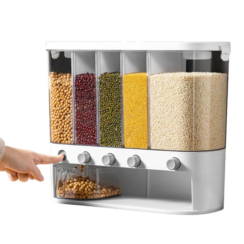 GENERICO - Dispensador De Alimentos Frutos Secos 5 Compartimientos