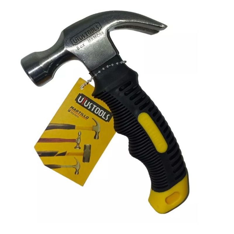 UYUSTOOLS - Martillo De Uña 8 Onz Enano Mango Caucho Uyustools