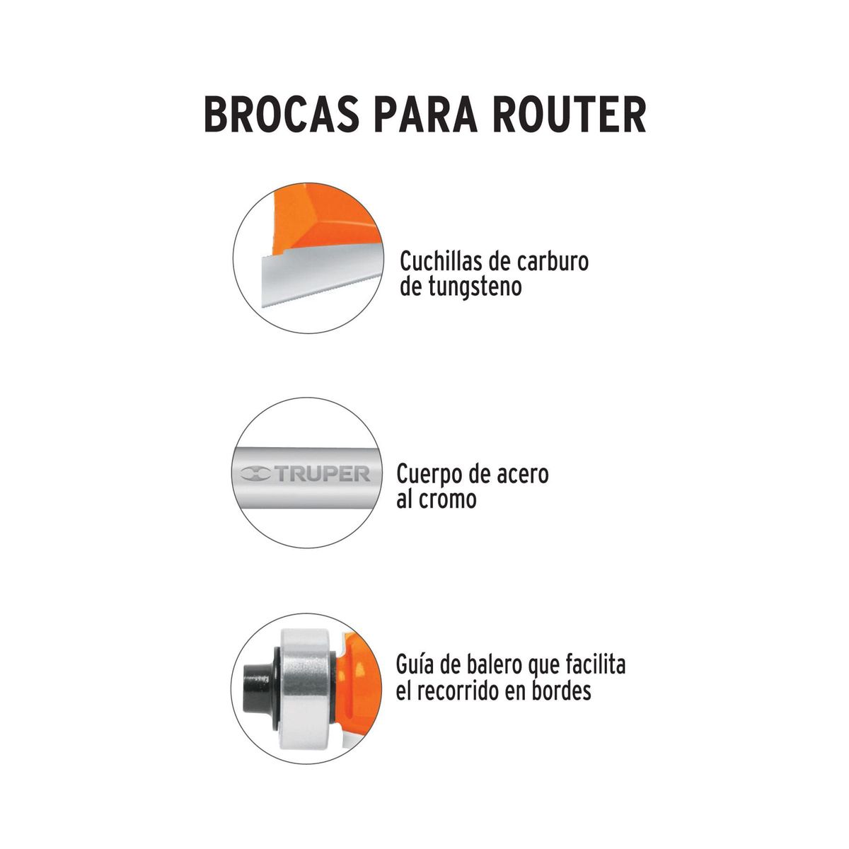 TRUPER - Fresa Machimbrador Balinera, Diámetro 7/8", Corte 20.5 Mm Truper