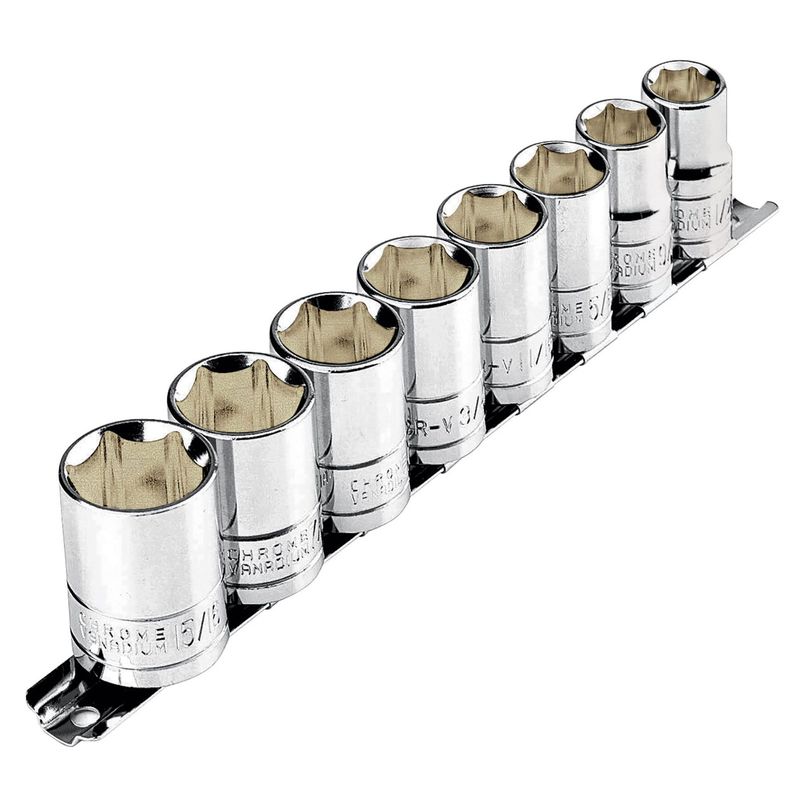 PRETUL - Juego De 8 Copas Desde 1/2" Hasta 15/16", Cuadrante 1/2" Pretul