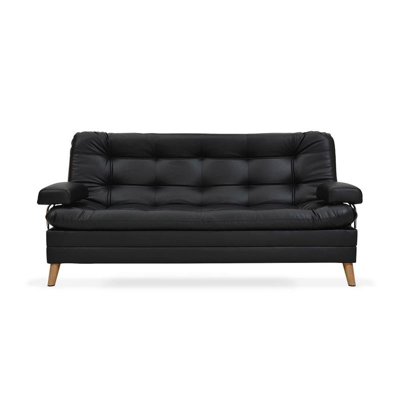INDUSTRIAL BASESTILOS - Sofá Cama Cooper CB lino negro patas de Metal