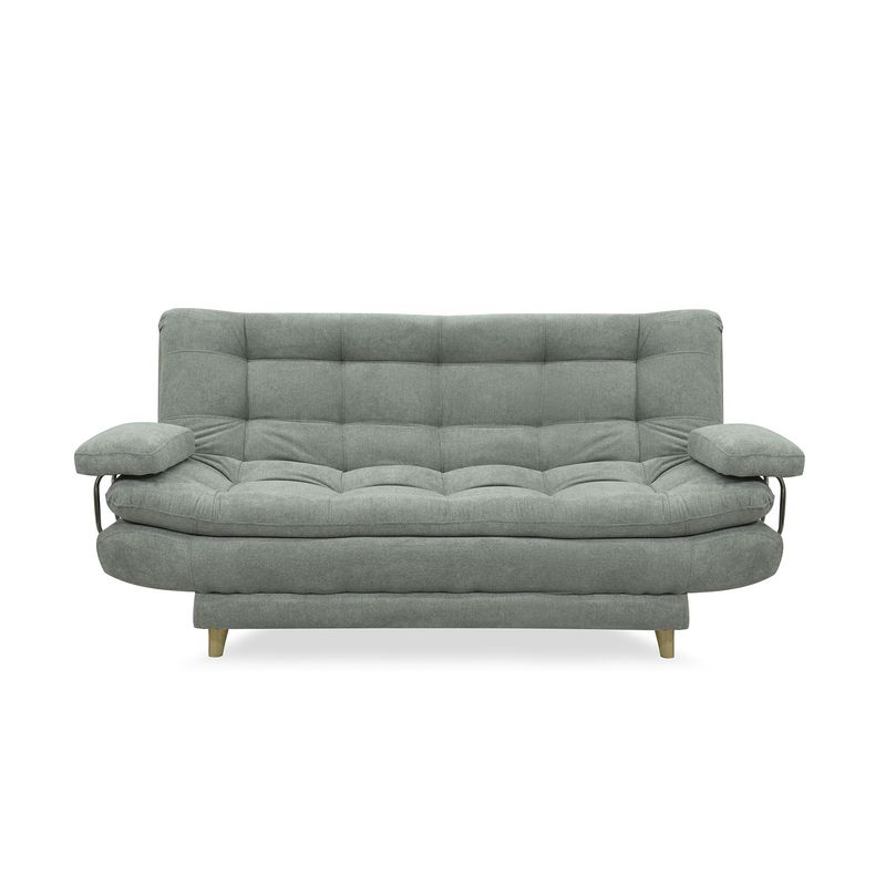 INDUSTRIAL BASESTILOS - Sofá Cama Damasco CB Lino Gris Claro patas de metal