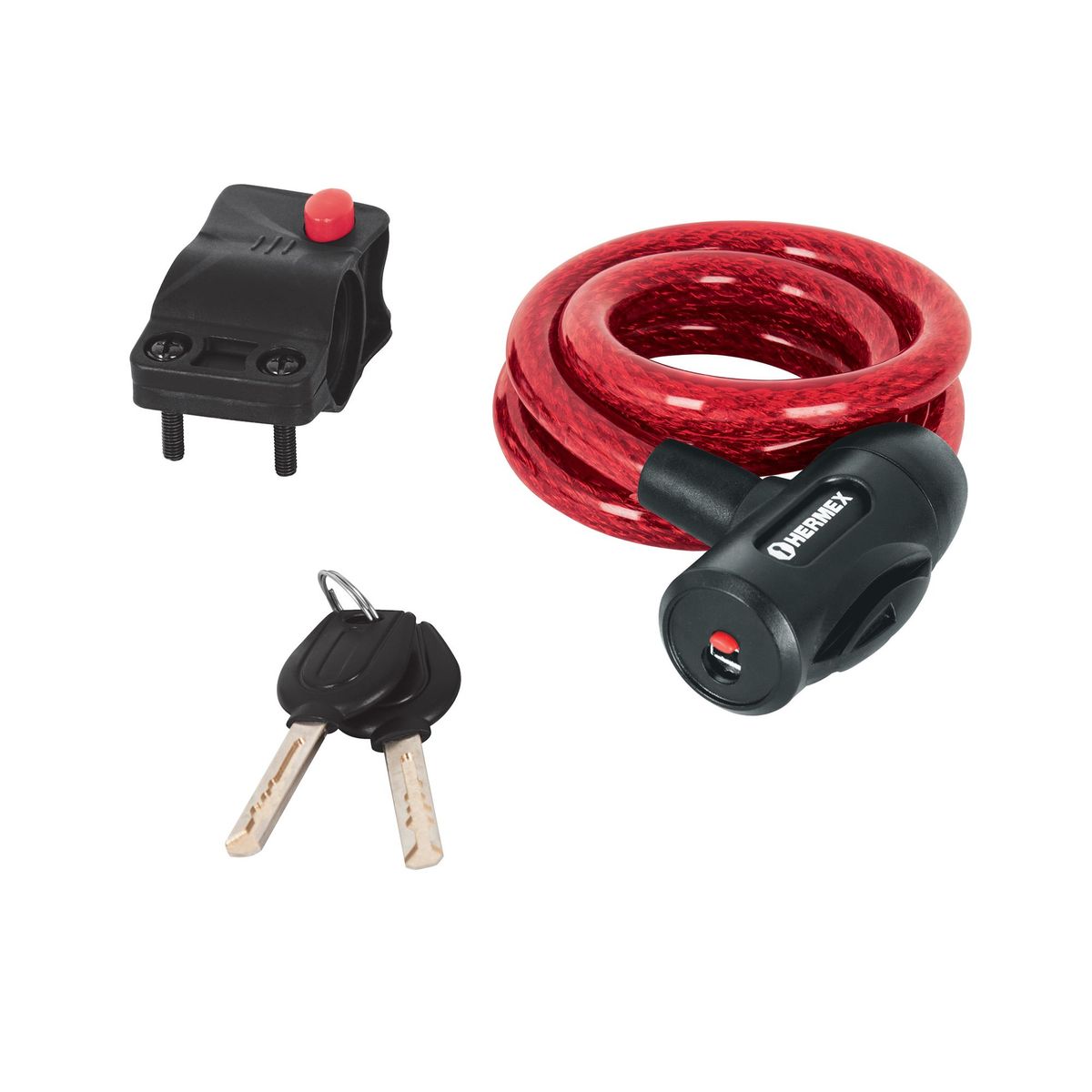 HERMEX - Guaya De Seguridad De 1 M X 12 Mm, Incluye Portacandado Hermex