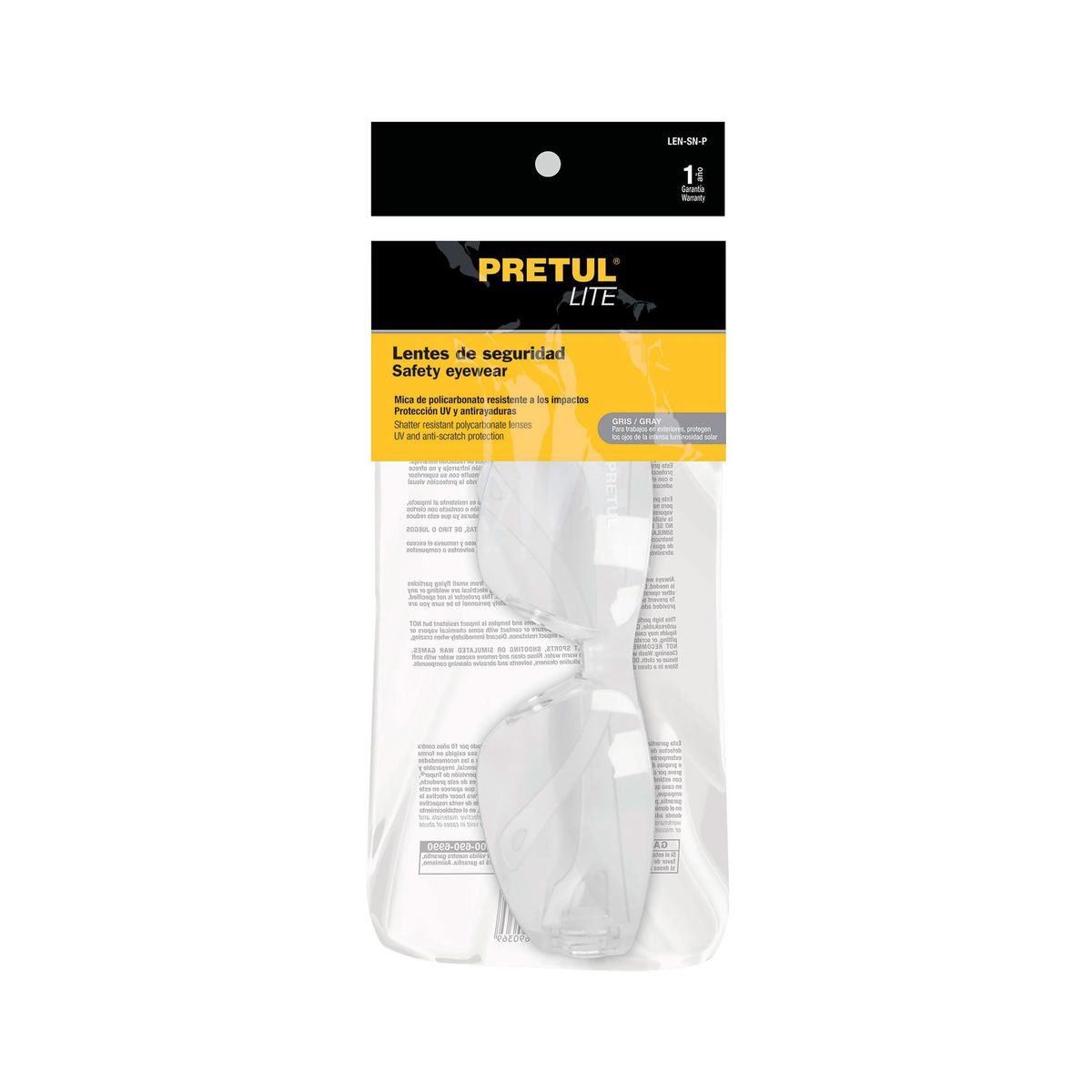 PRETUL - Gafas De Seguridad Transparentes Con Protección Uv Pretul