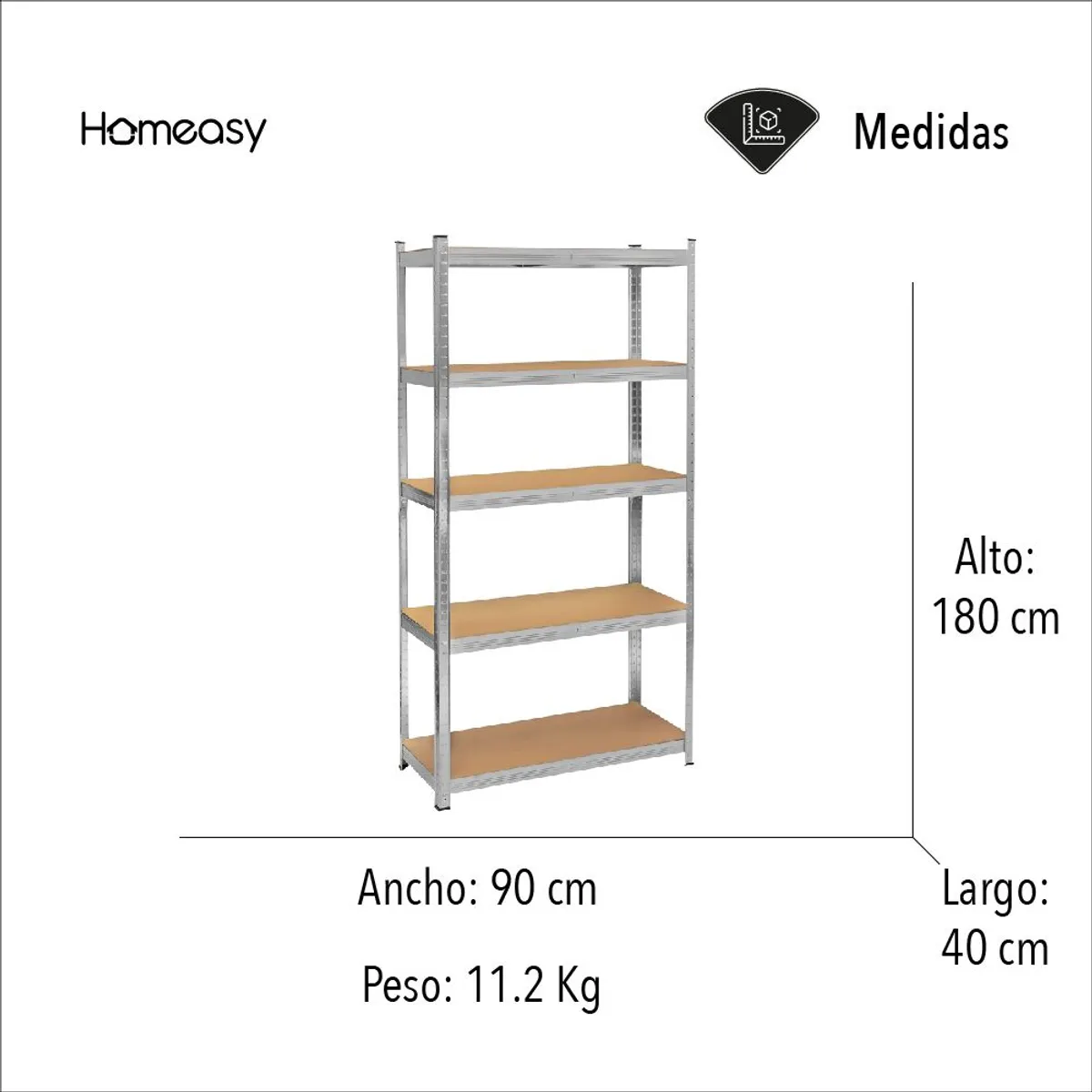STAY ELIT - Estantería Metálica Organizador de 5 Niveles Tipo Industrial Stay Elit