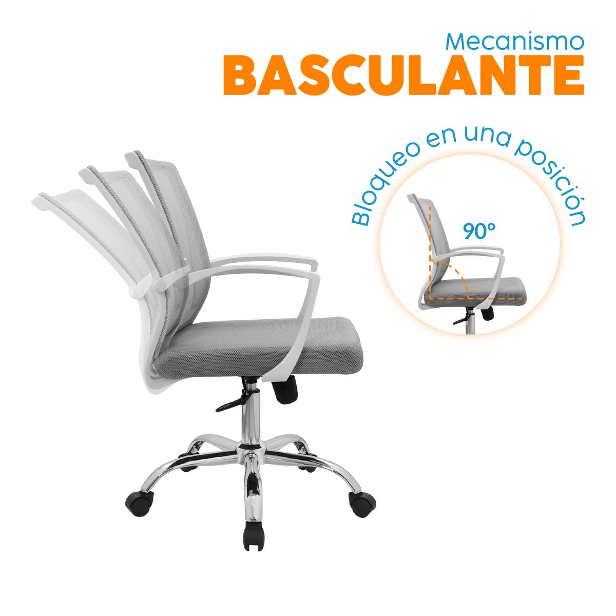 BONNO - Silla Giratoria De Oficina Mat Xj Gris