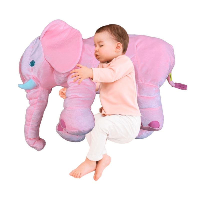 KISSES - Peluche almohada 60cm Elefante Kisses P13003 Rosa