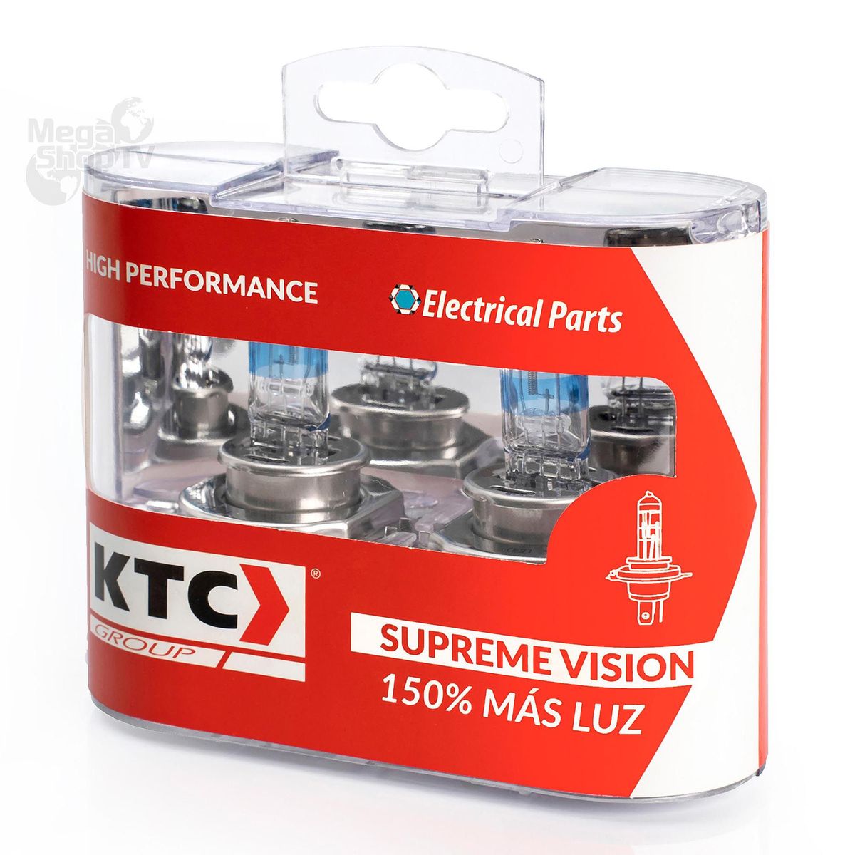 KTC GROUP - KTC Bombillo Halógeno H4 12V 60/55W +150% más luz - Set de 2