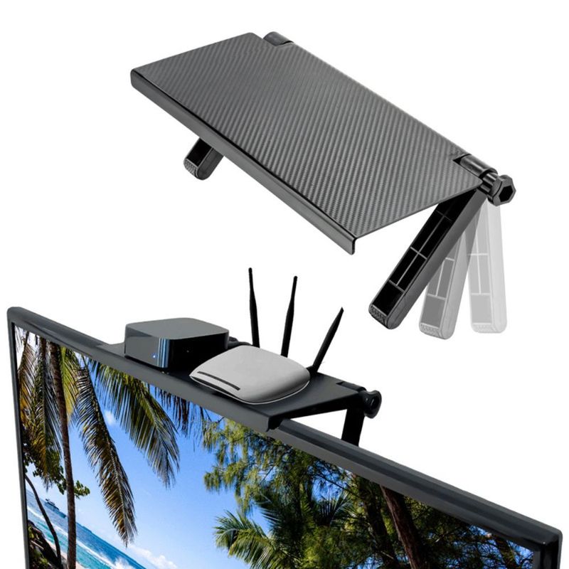GENERICO - Soporte Estante TV con Repisa Ajustable Plegable