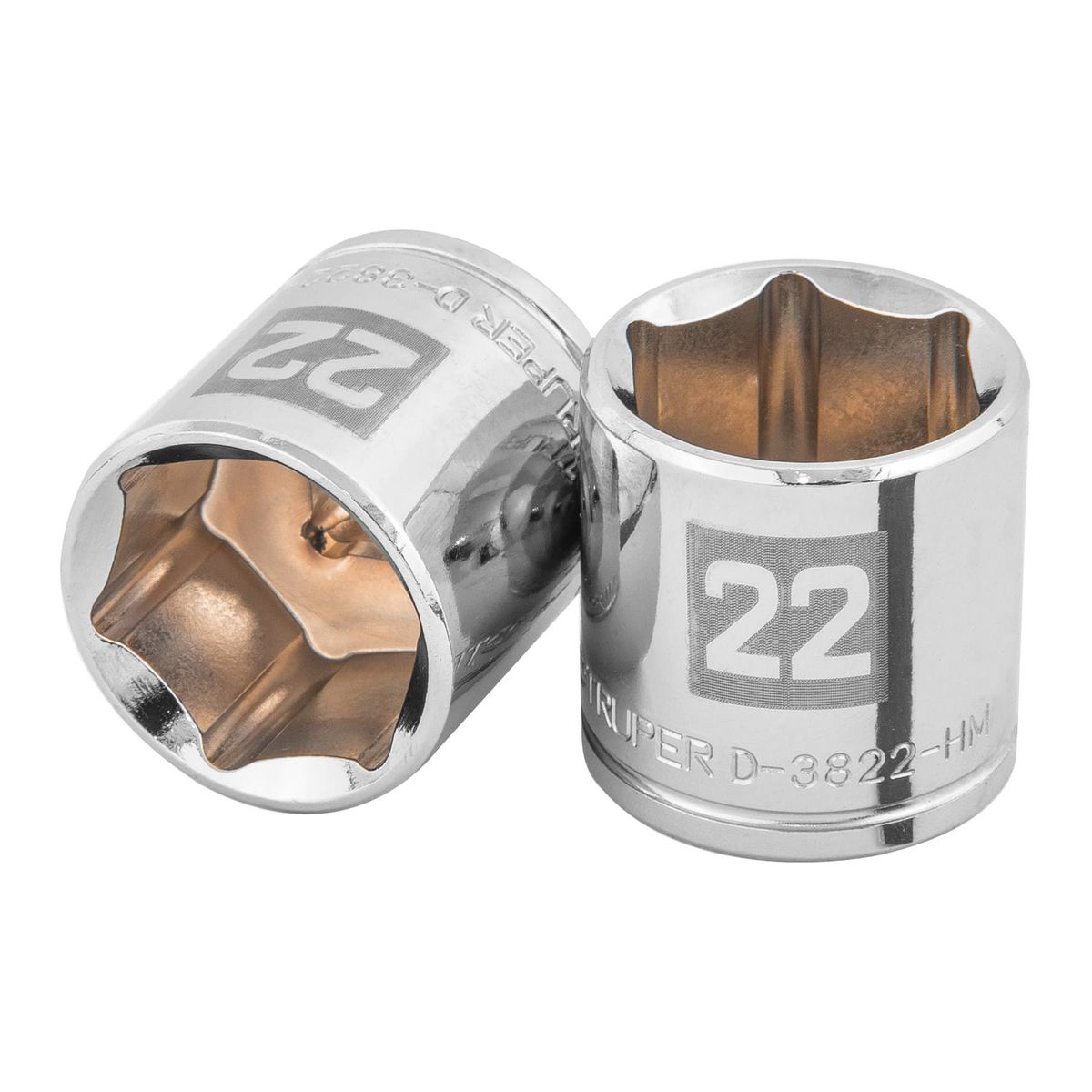 TRUPER - Copa Estándar 22 Mm De 6 Puntas, Cuadrante De 3/8" Truper