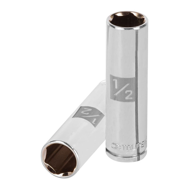 TRUPER - Copa Estándar Larga 1/2" De 6 Puntas, Cuadrante De 3/8" Truper