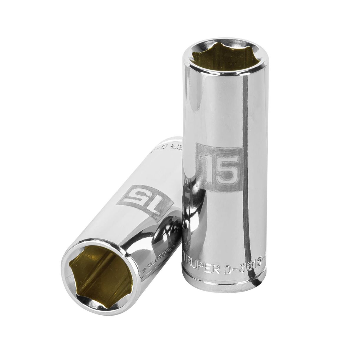 TRUPER - Copa Estándar Larga 15 Mm De 6 Puntas, Cuadrante De 3/8" Truper