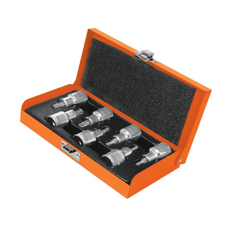 TRUPER - Juego De 7 Copas Punta Torx T-20 A T-55, Cuadrante 1/2" Truper