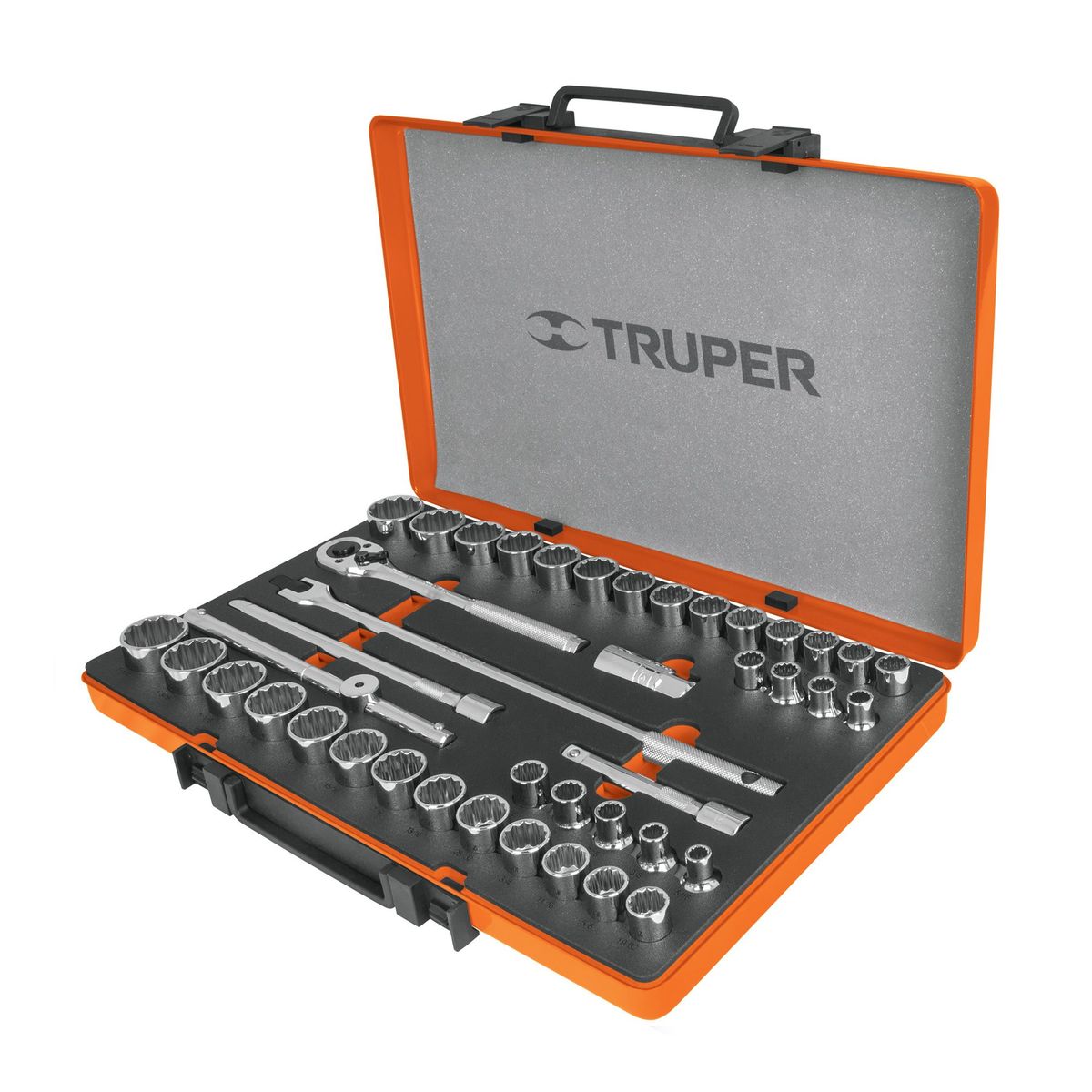 TRUPER - Juego De Copas Mixtas Con 42 Piezas, Cuadrante De 1/2" Truper