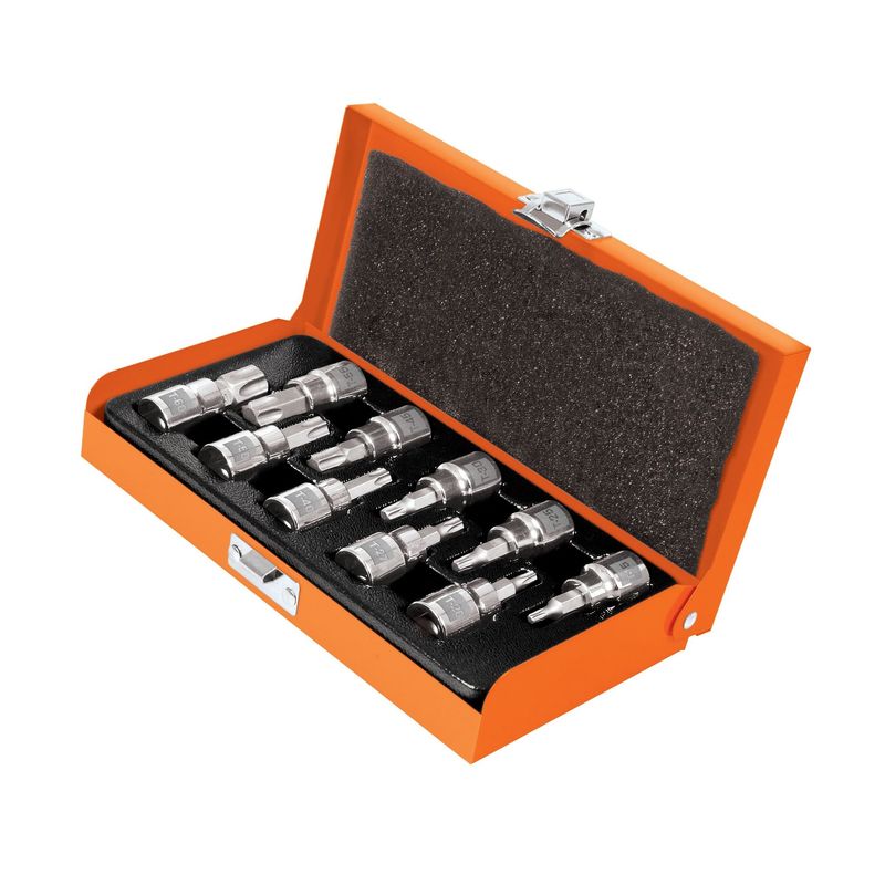 TRUPER - Juego De 10 Copas Punta Torx T-15 A T-60, Cuadrante 3/8" Truper