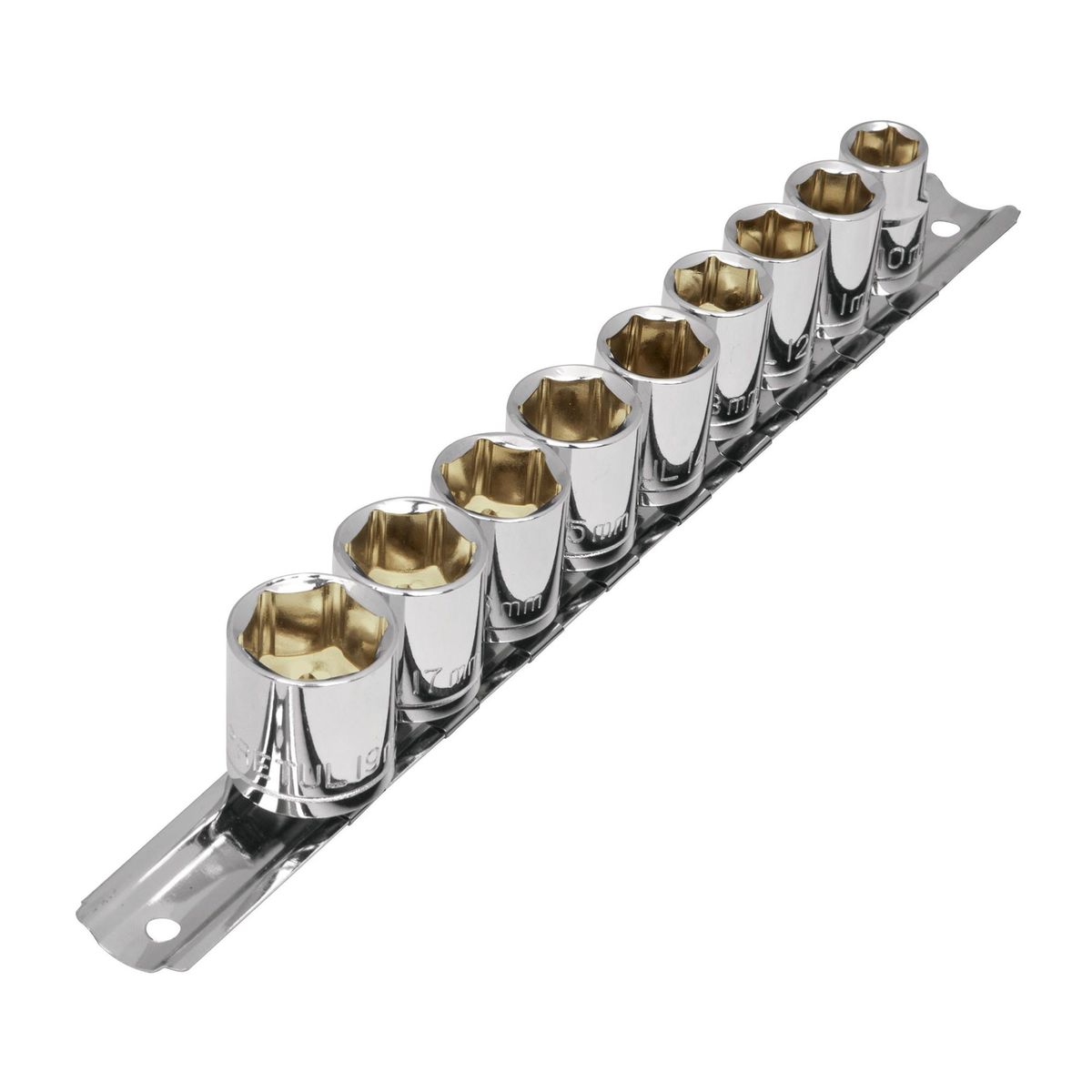 PRETUL - Juego De 9 Copas Desde 10 Mm Hasta 19 Mm, Cuadrante 3/8" Pretul