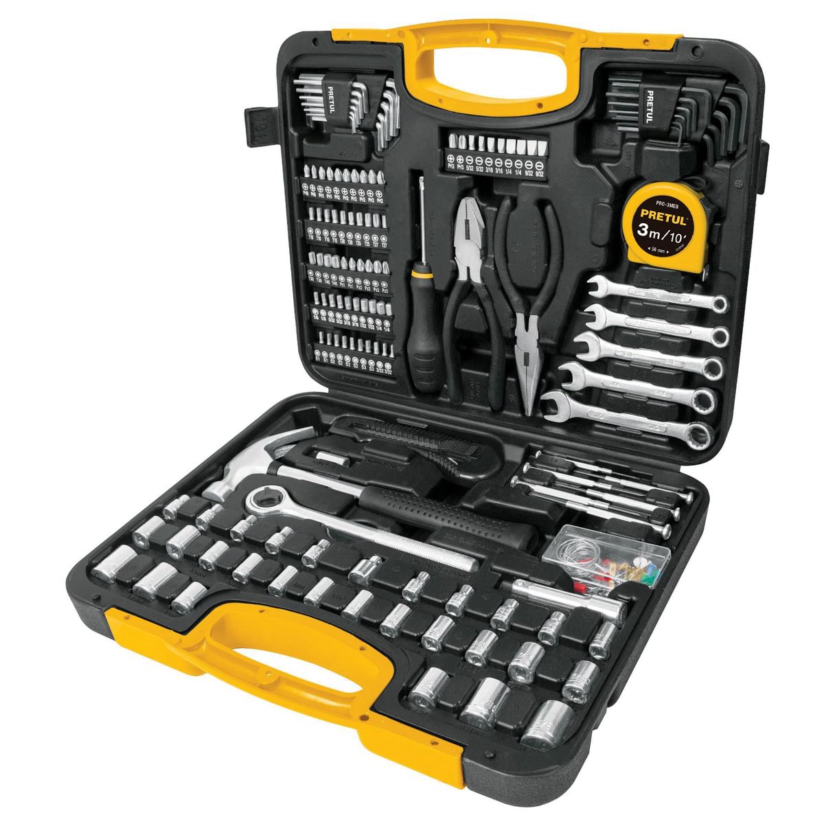 PRETUL - Juego De 133 Piezas Combinadas Mando 3/8" Y 1/4" Pretul