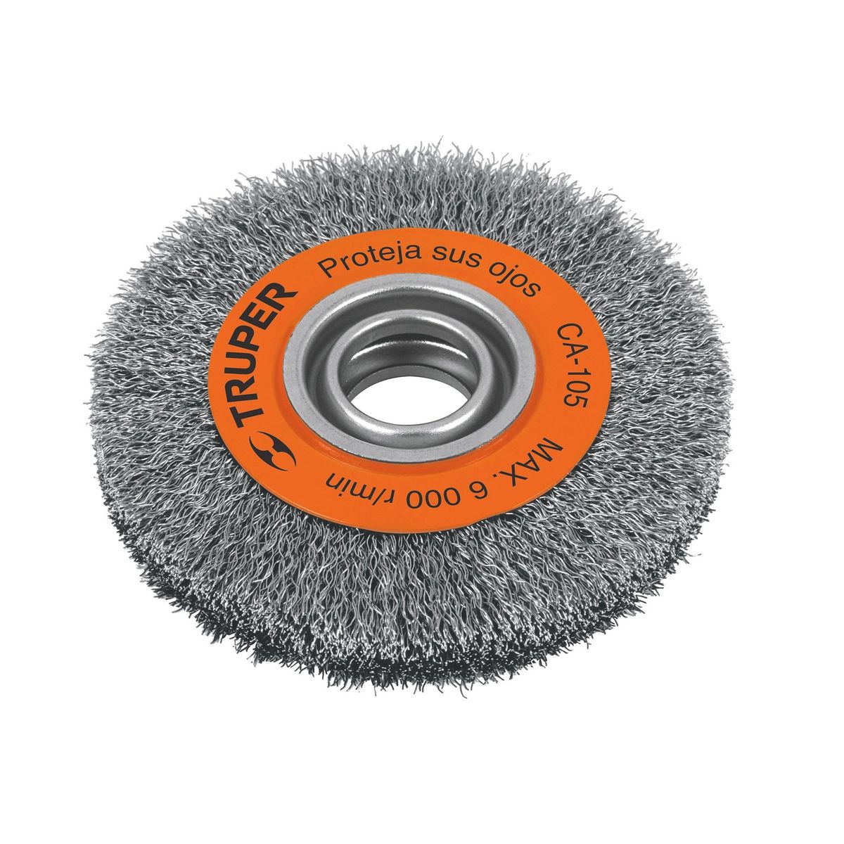 TRUPER - Grata De Alambre Ondulado De 6" X 13/16", Eje De 1.1/4" Truper