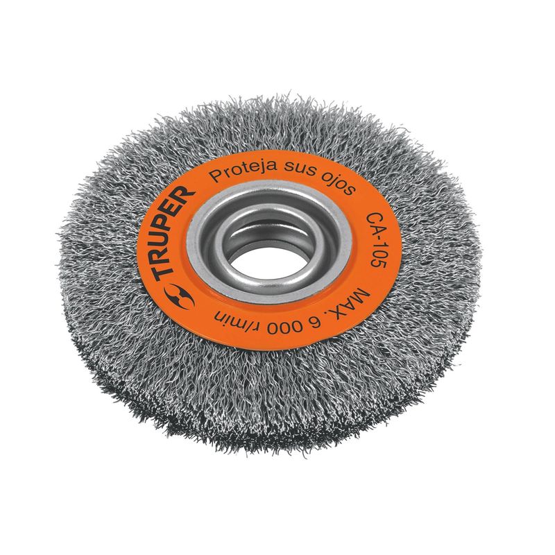 TRUPER - Grata De Alambre Ondulado De 6" X 1.1/8", Eje De 1.1/4" Truper