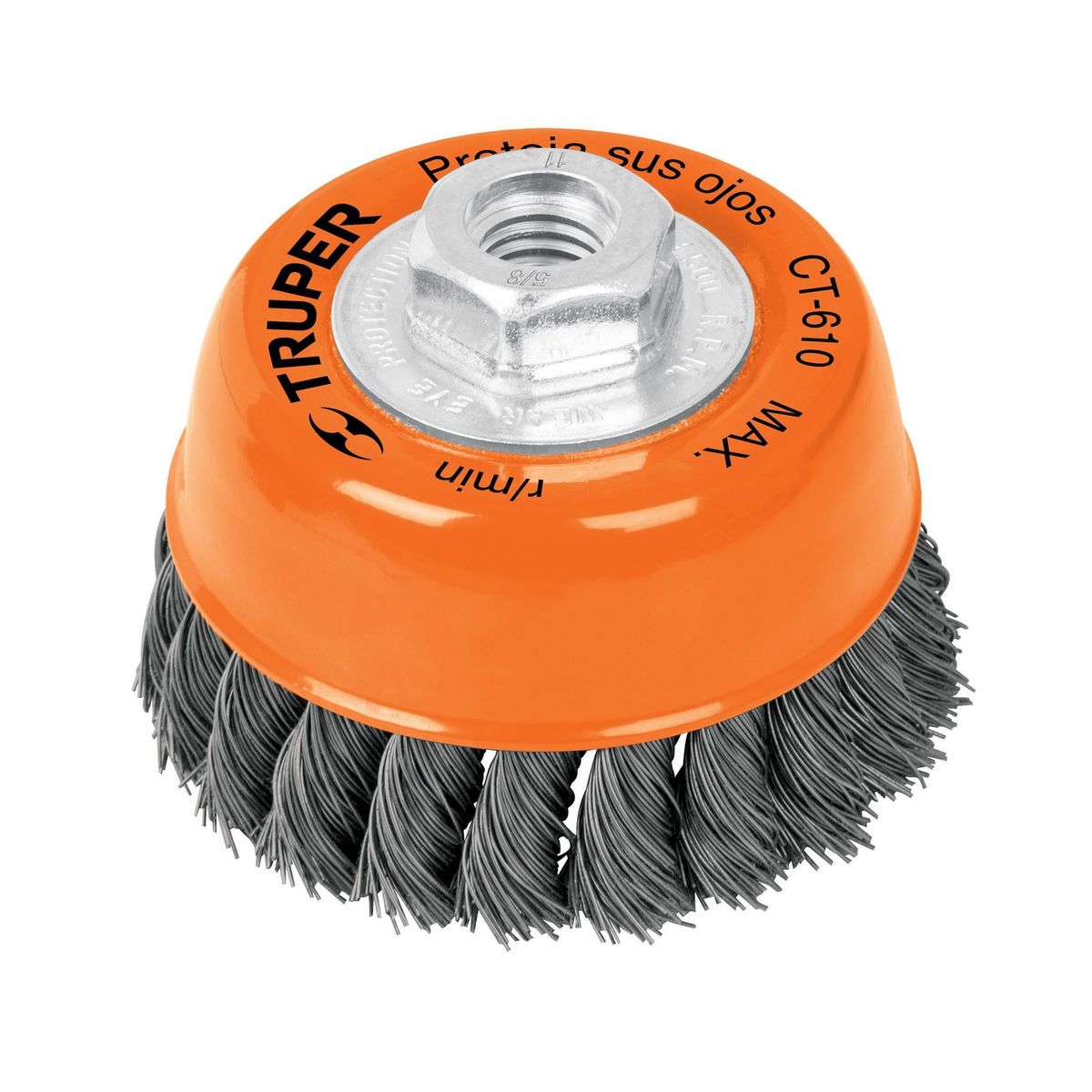 TRUPER - Grata Copa De Alambre Trenzado Fino De 4", Eje De 5/8-11 Truper
