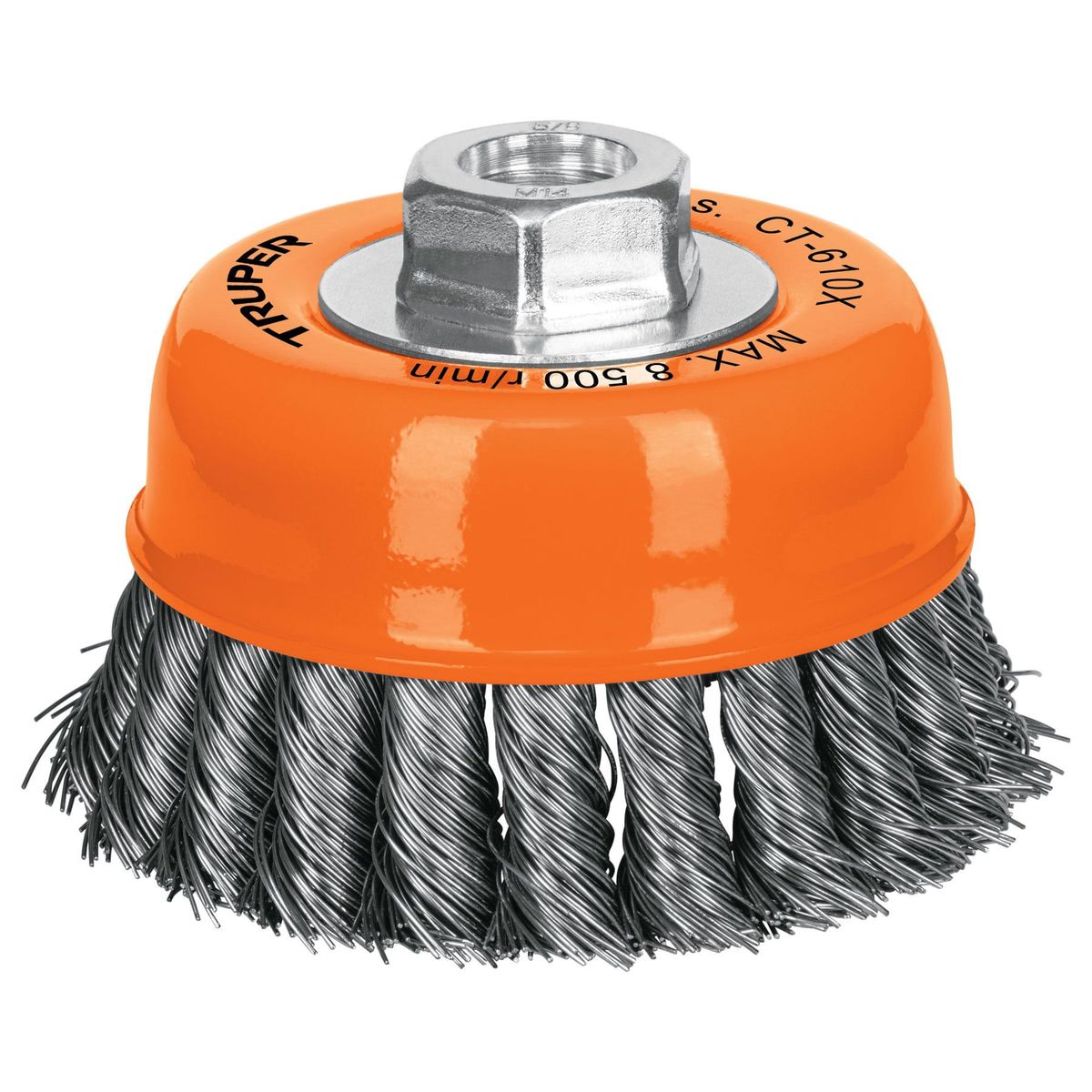 TRUPER - Grata Copa De Alambre Trenzado Grueso De 4", Eje De 5/8-11 Truper