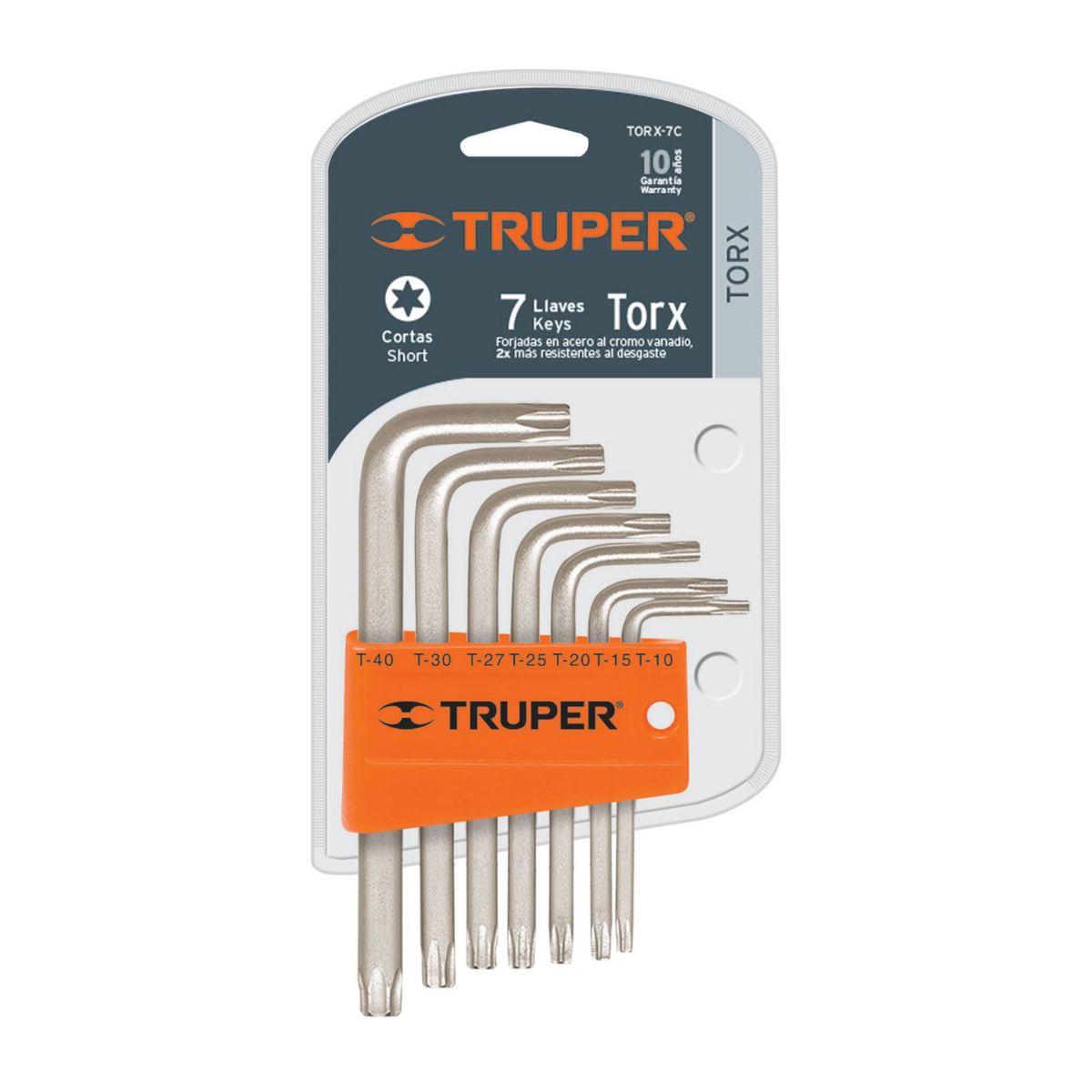 TRUPER - Juego De 7 Llaves Torx Cortas, Incluye Estuche Organizador Truper