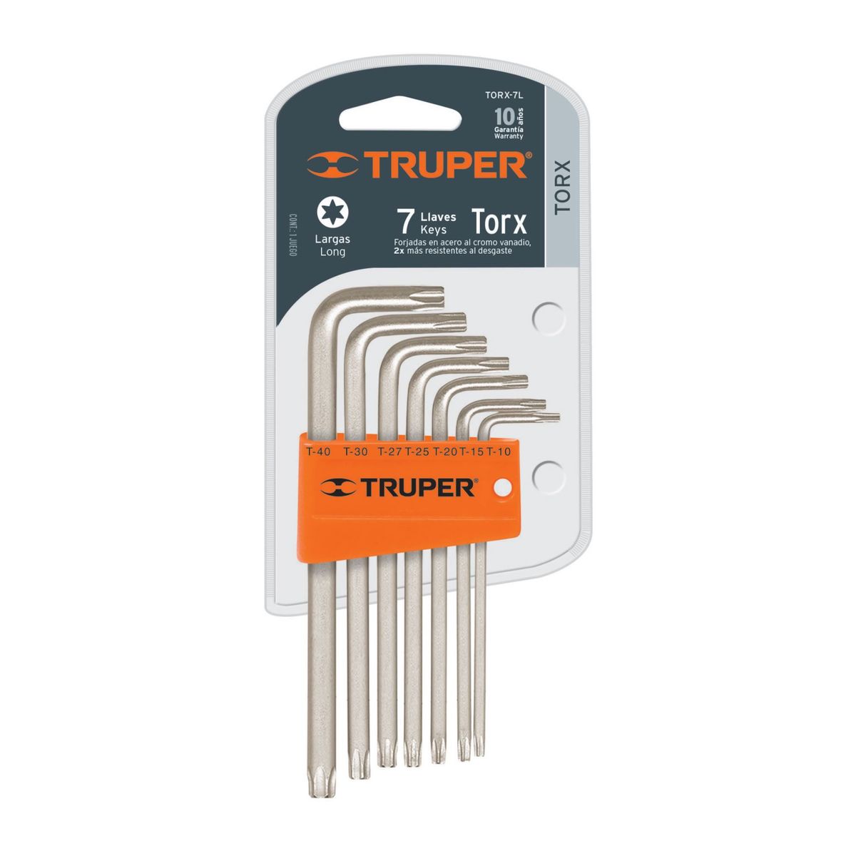 TRUPER - Juego De 7 Llaves Torx Largas, Incluye Estuche Organizador Truper