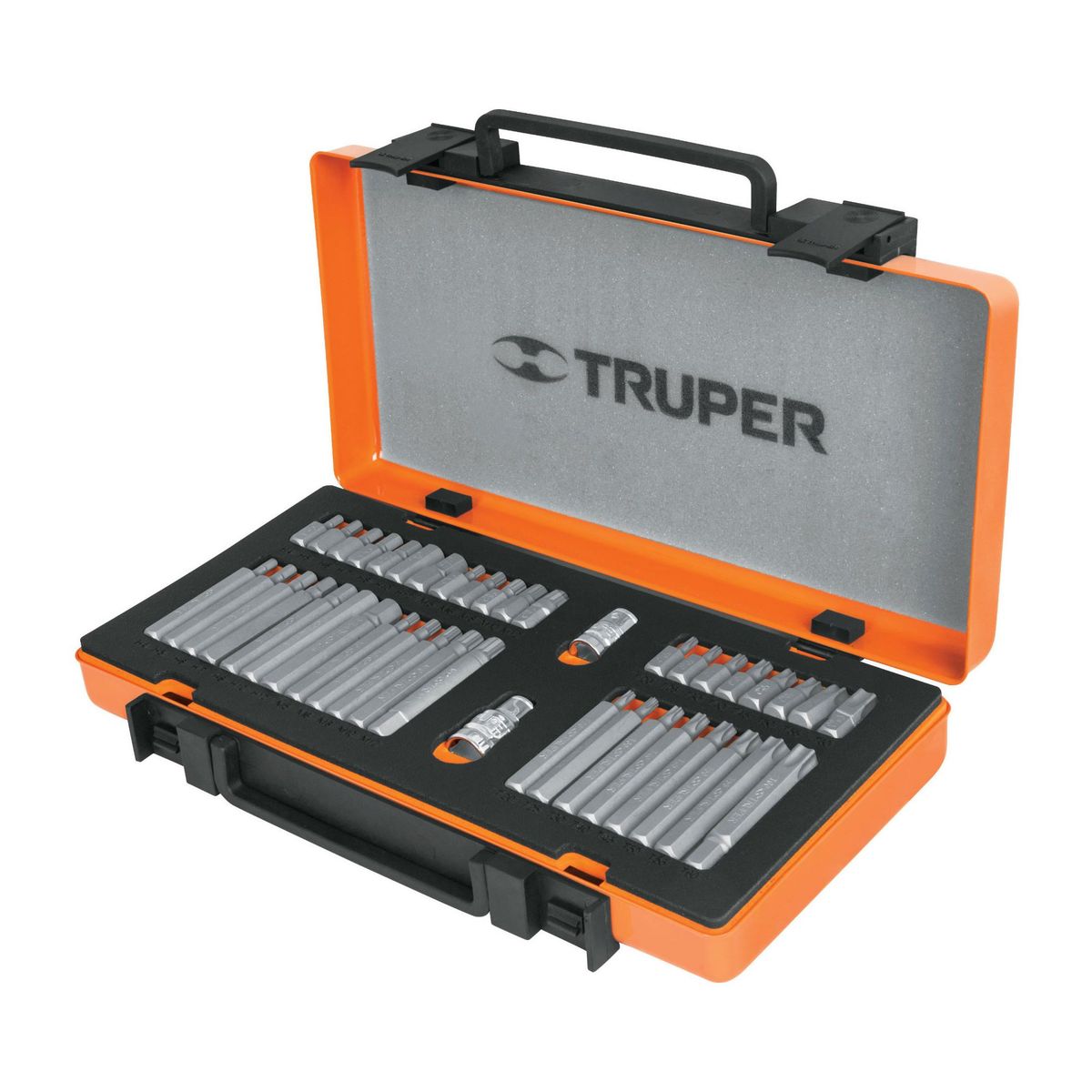 TRUPER - Juego De 42 Puntas, Spline, Bristol Y Torx, Estuche Metálico Truper