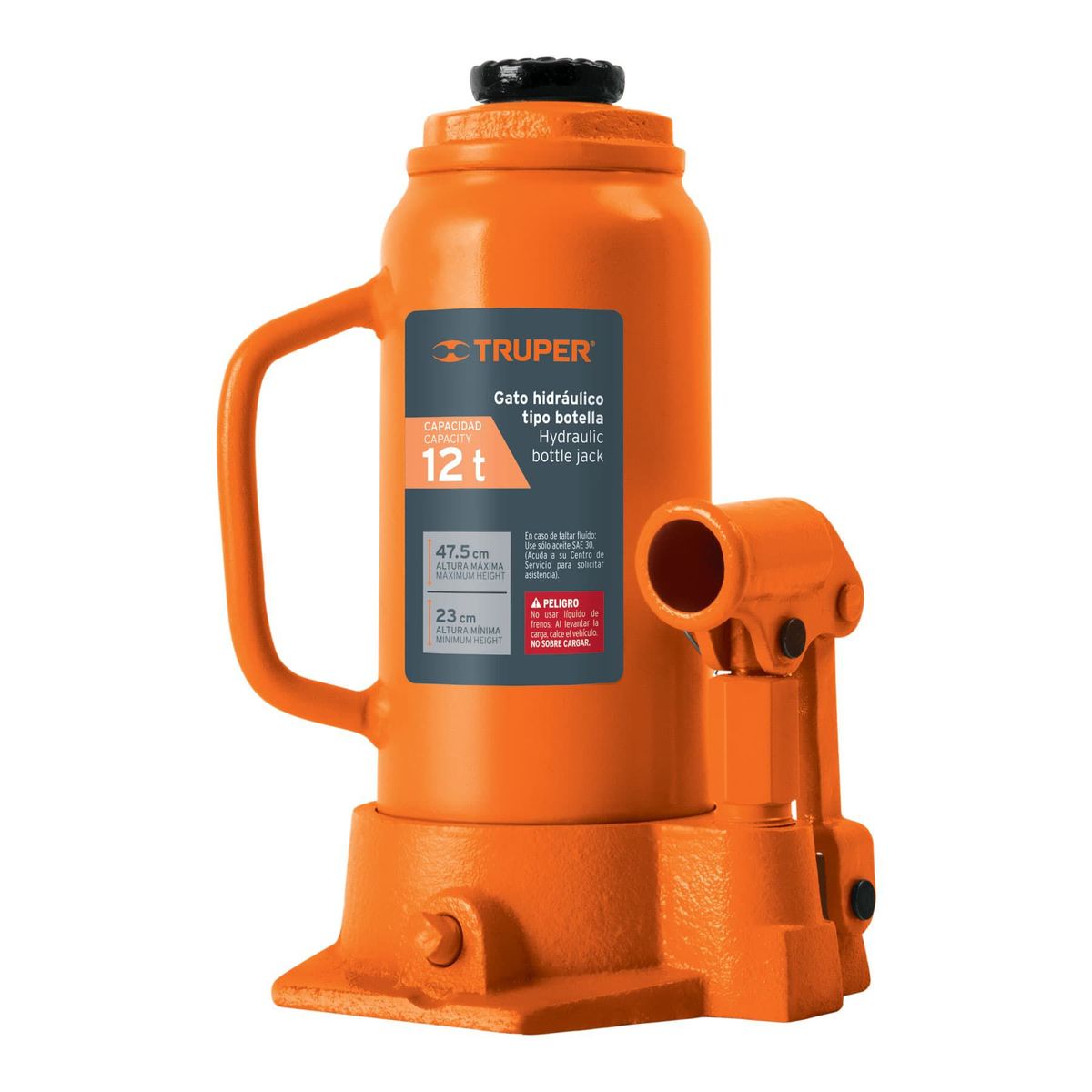 TRUPER - Gato Botella 12 Toneladas Para Uso Vertical Y Horizontal Truper