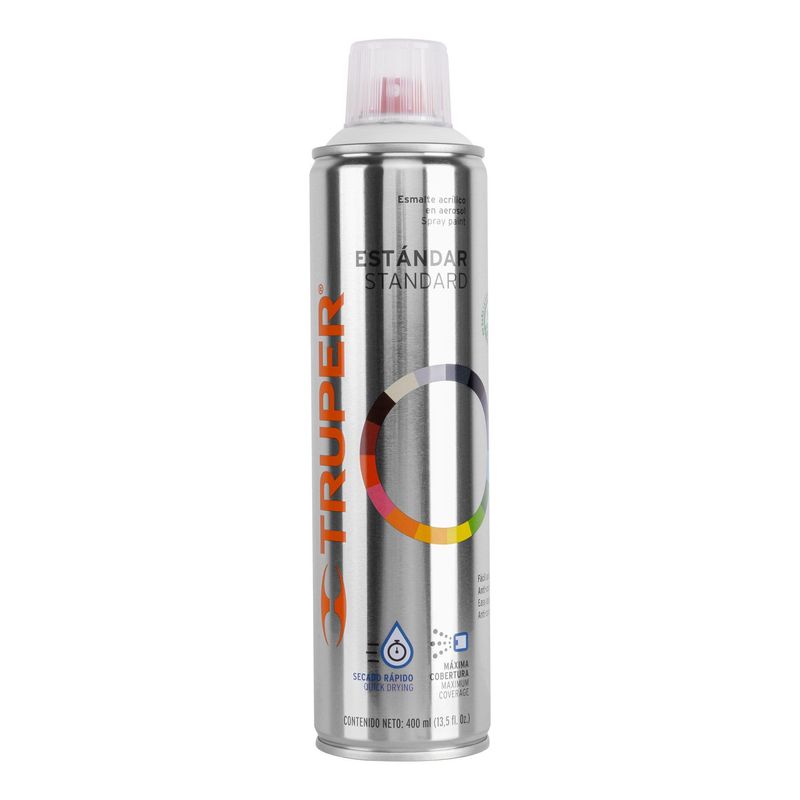 TRUPER - Pintura Aerosol En Lata 400 Ml Blanco Brillante, Profesional Truper