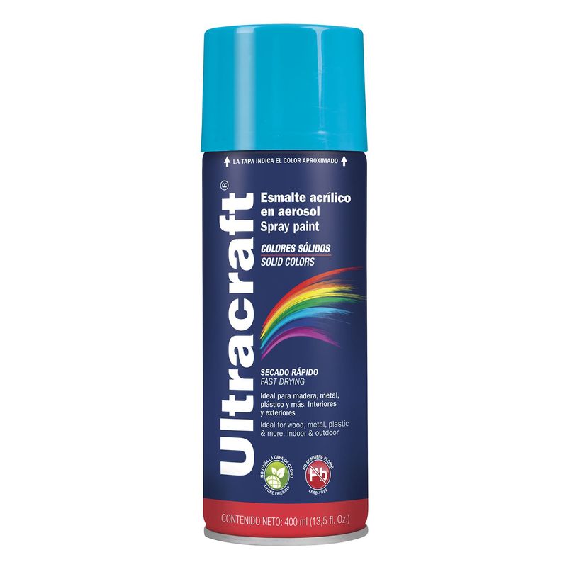 TRUPER - Pintura Azul Celeste En Aerosol De 400 Ml, Secado Rápido Ultracraft
