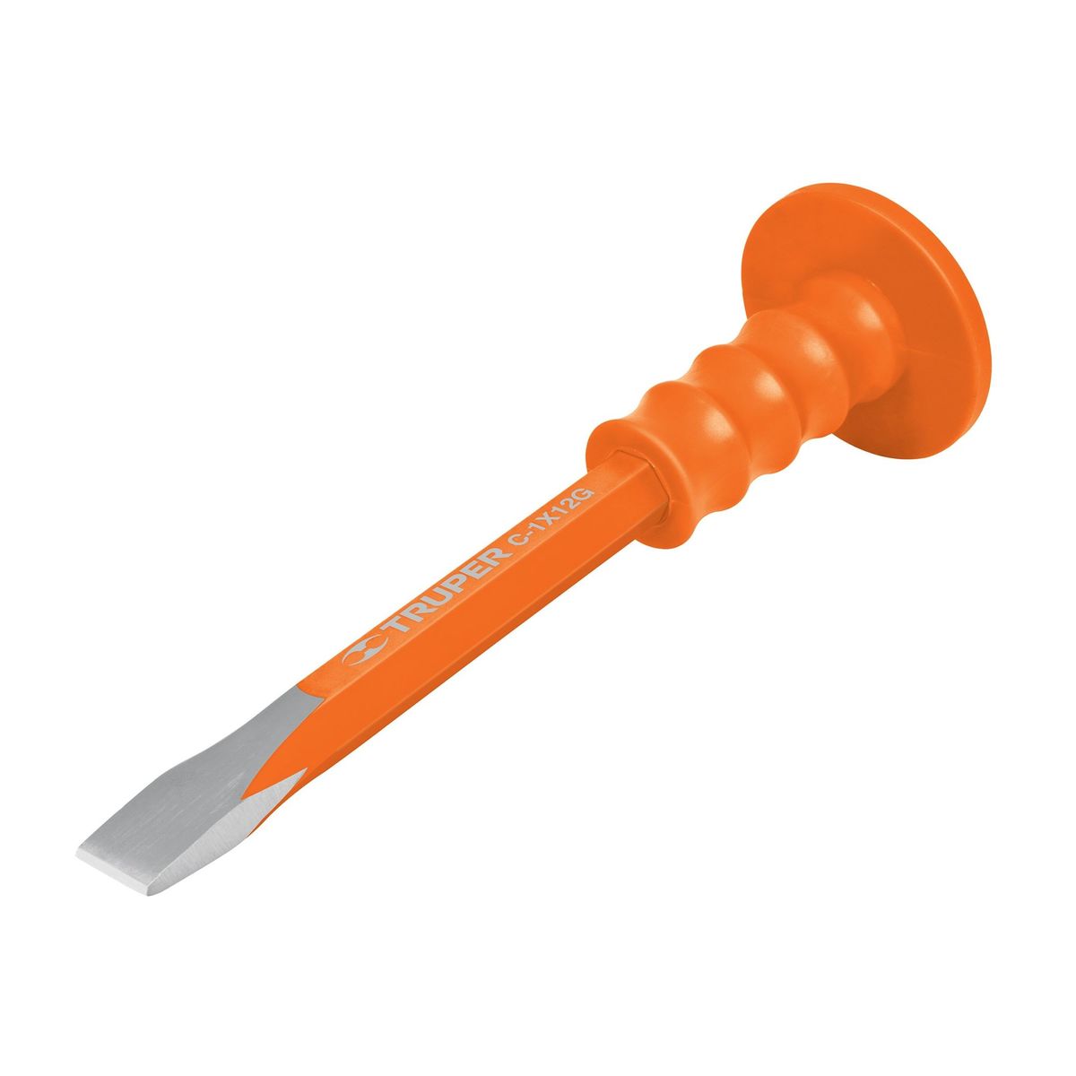 TRUPER - Cincel De 12" Con Cuña De 1", Incluye Grip Protector Truper