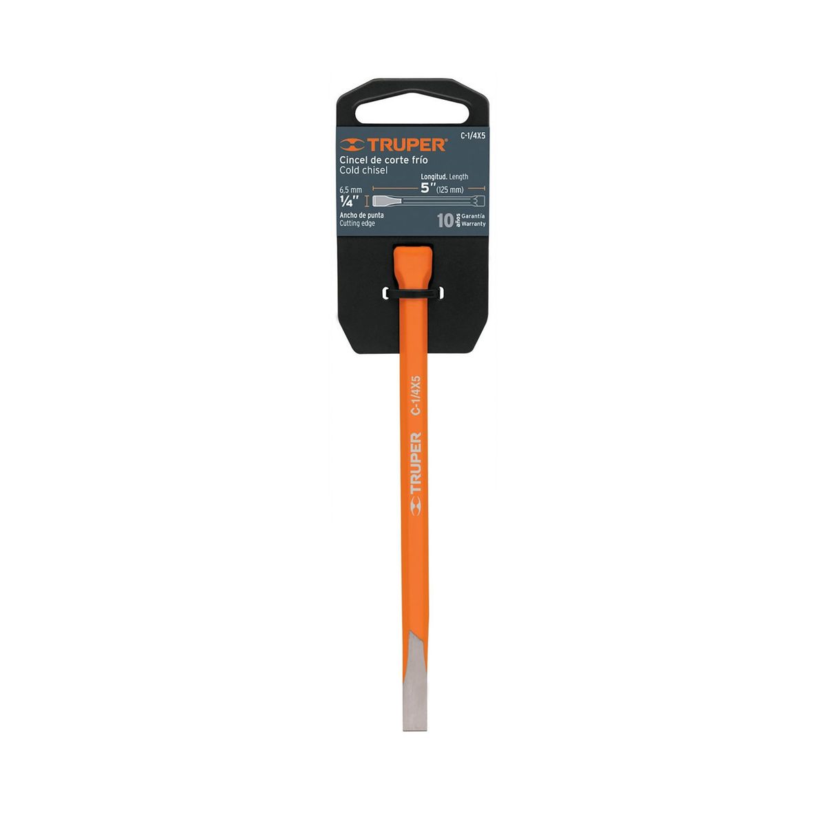 TRUPER - Cincel Profesional De 6" Con Cuña De 3/4" Y Cabeza Grande Truper