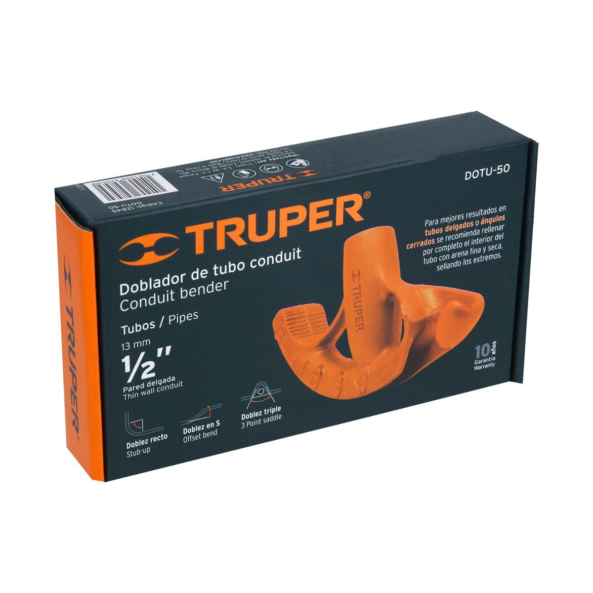 TRUPER - Doblador De Tubo De 1/2" Conduit Con Pedal Ancho Truper