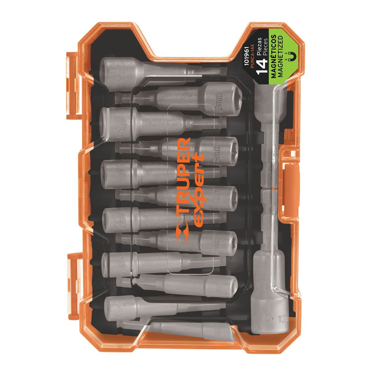 TRUPER - Juego De 14 Copas Magnéticas Para Taladro Uso Industrial Truper