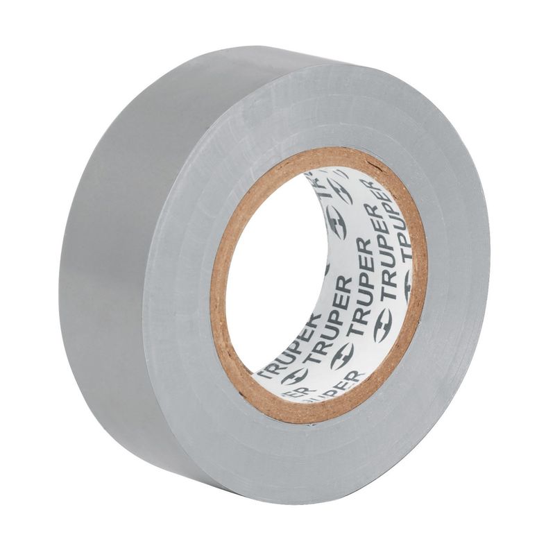 TRUPER - Cinta De Aislar Profesional De Pvc Gris De 18 M X 19 Mm Truper