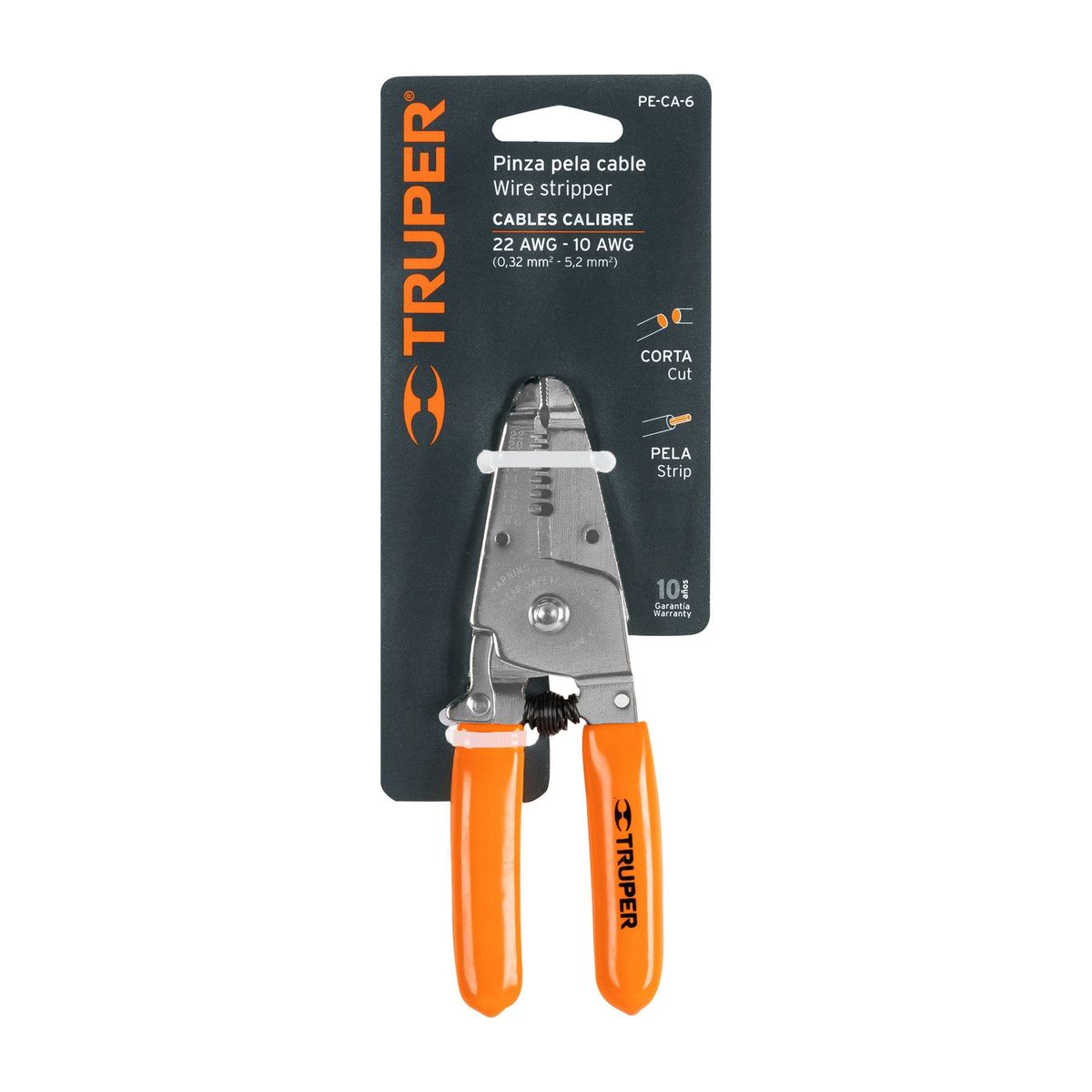TRUPER - Alicate Pelacable Profesional De 6", Mango Antiderrapante Truper