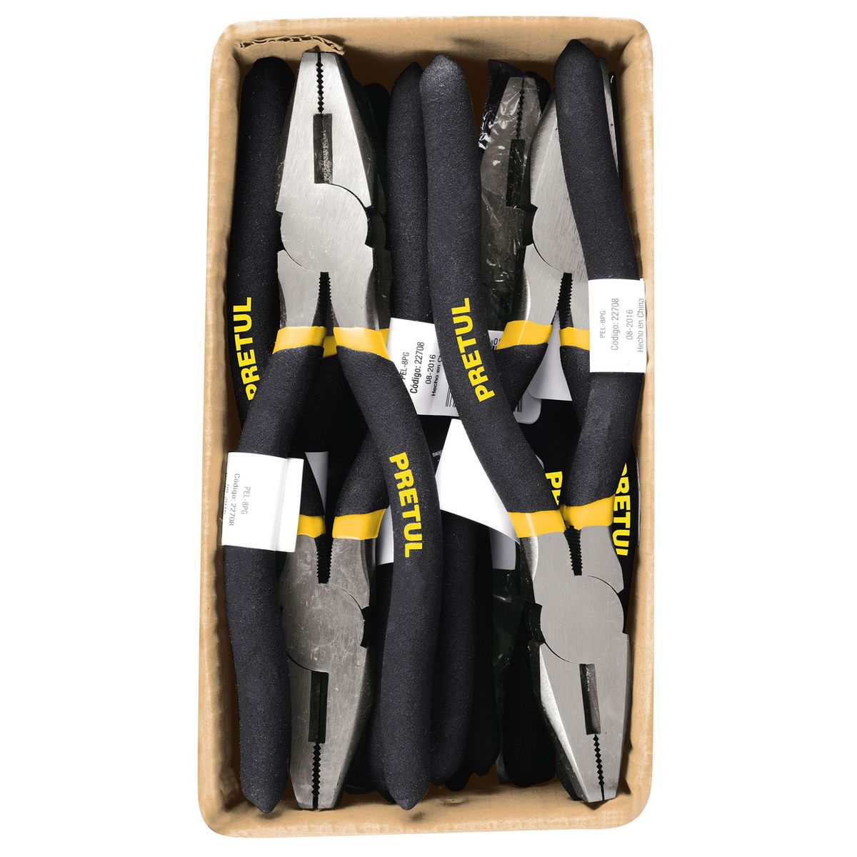 PRETUL - Alicate De 8" Electricista Ligero Punta Plana Y Mango Pvc Pretul