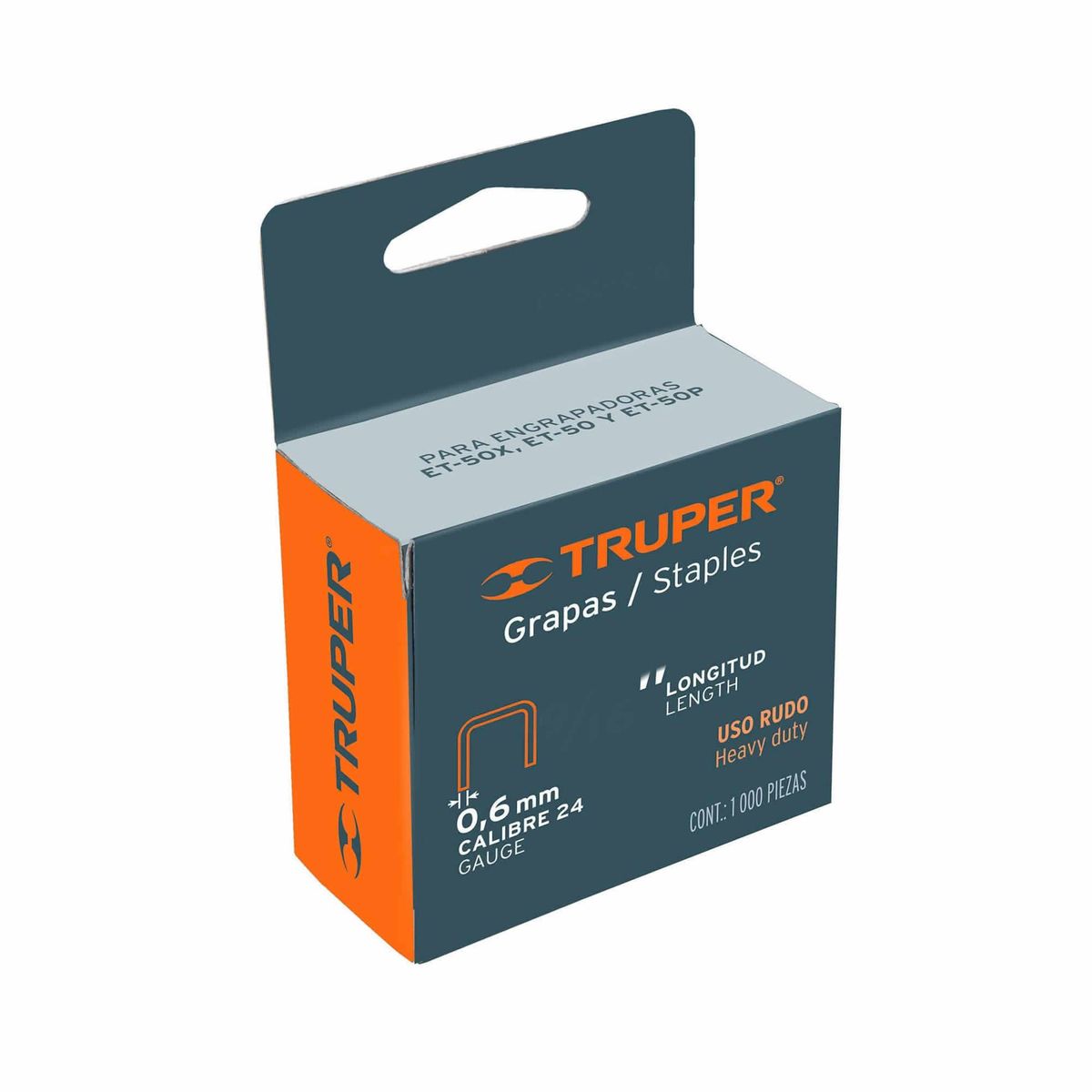 TRUPER - 1.000 Grapas Para Grapadora, Corona 10.7 Mm, Largo 13 Mm Truper