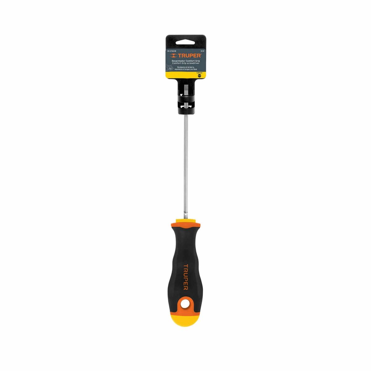TRUPER - Destornillador De Gabinete 1/8" X 4", Comfort Grip Truper