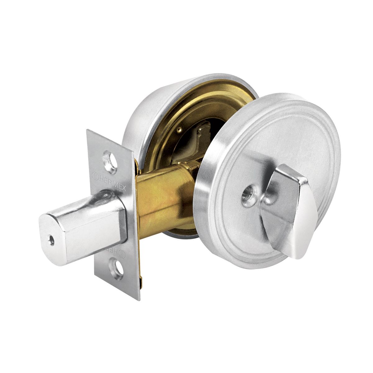 HERMEX - Cerrojo O Chapa De Seguridad Para Entrada, Cromo Mate Hermex
