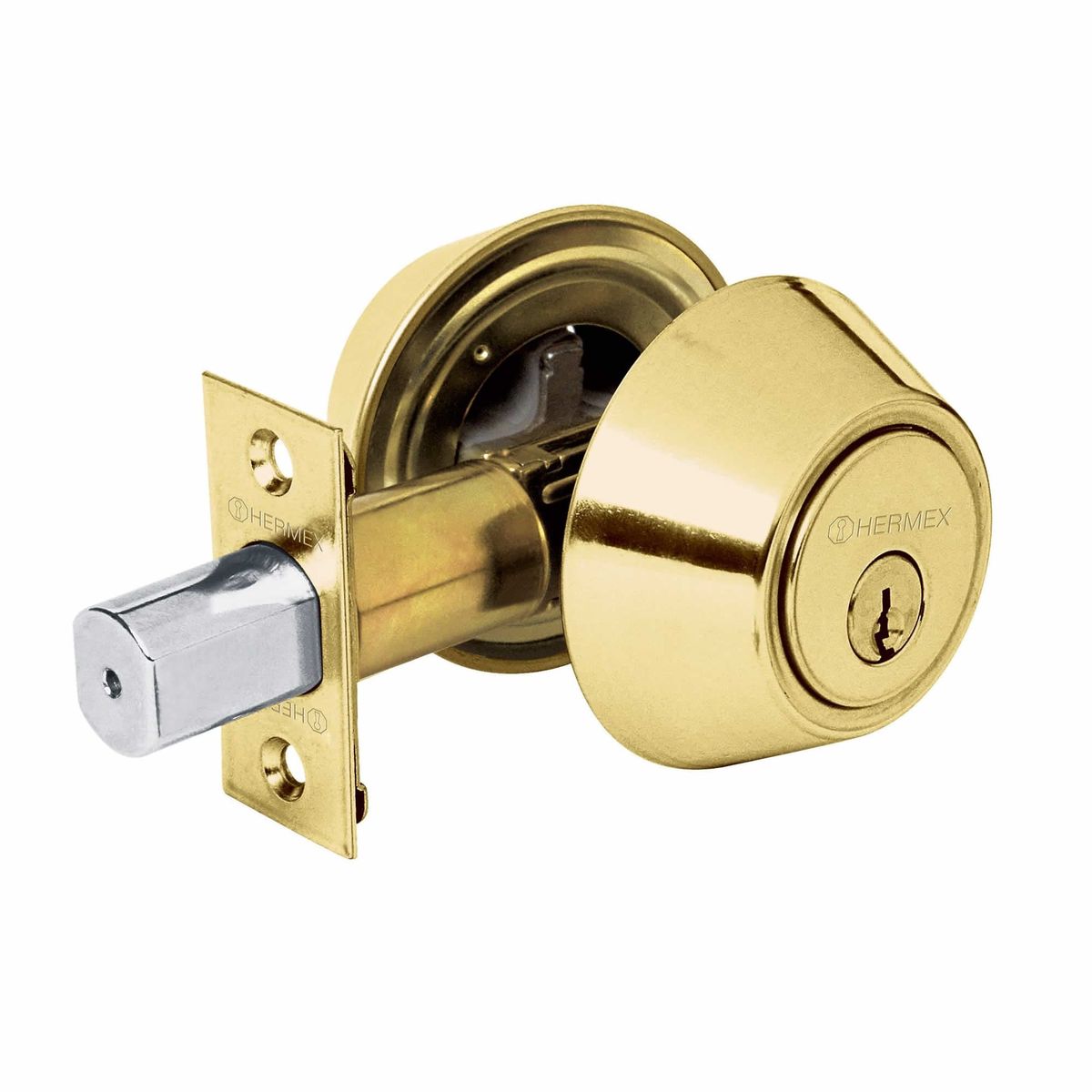 HERMEX - Cerrojo O Chapa De Seguridad Para Entrada, Latón Claro Hermex