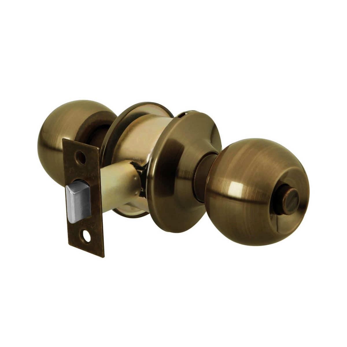 HERMEX - Cerradura O Chapa Para Baño, Tipo Esfera Latón Oscuro Hermex